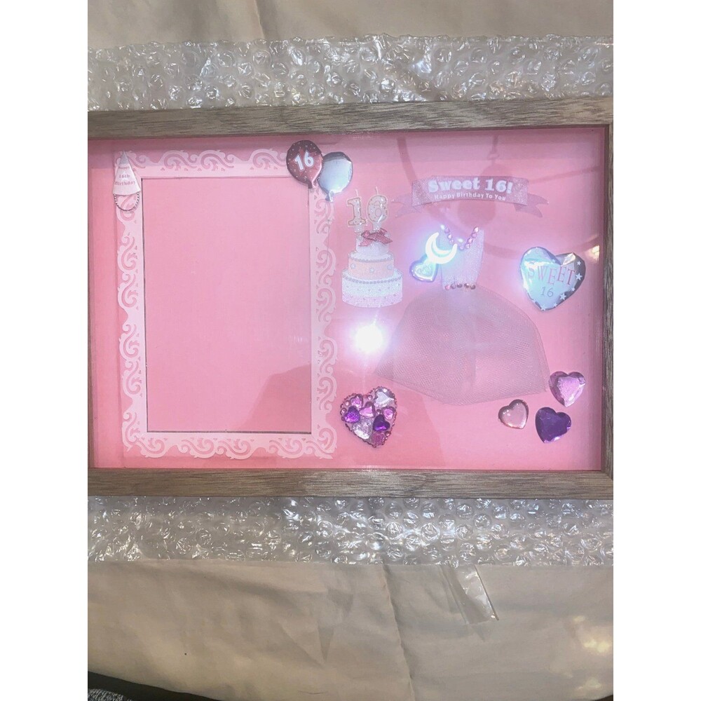 Handmade “Sweet 16” Shadowbox Frame Custom Craft Fair Piece New in Box